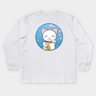 Maneki neko Kids Long Sleeve T-Shirt